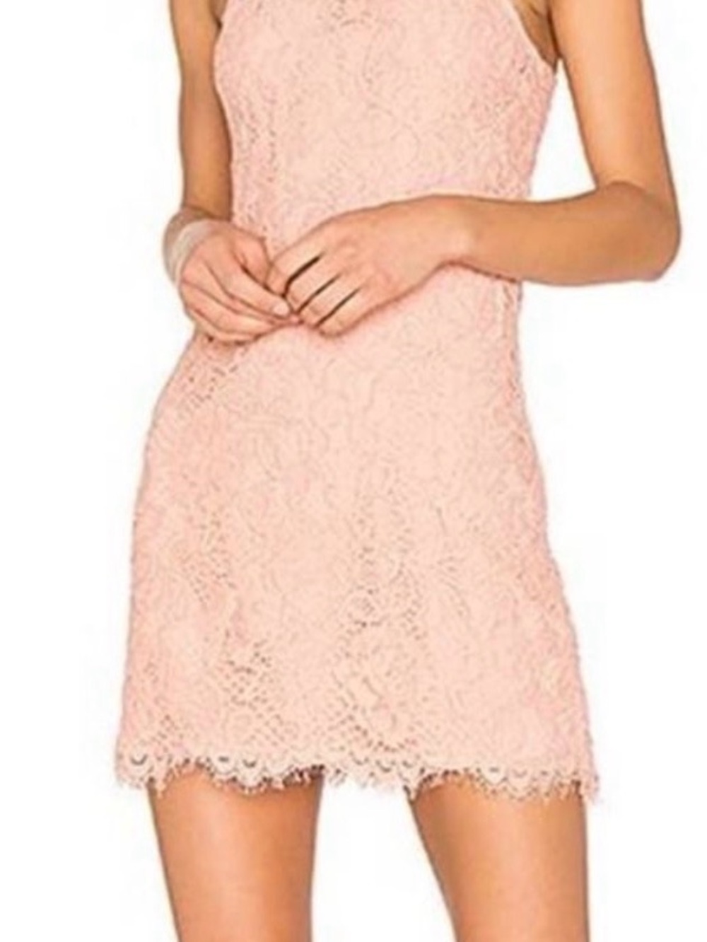 Revolve NBD Lace Dress Dusty Rose Pink Peach Mini Dress